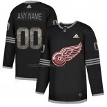 Camiseta Hockey Detroit Red Wings Personalizada Black Shadow Negro