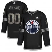 Camiseta Hockey Edmonton Oilers Personalizada Black Shadow Negro