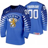 Camiseta Hockey Finlandia Personalizada Segunda 2020 IIHF World Championship Azul