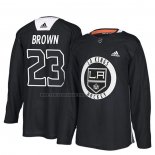 Camiseta Hockey Los Angeles Kings Dustin Brown New Season Practice Negro