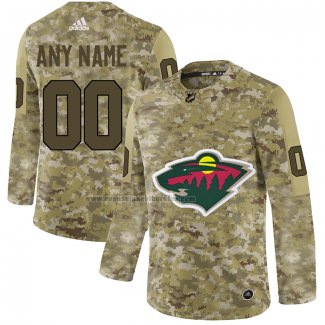 Camiseta Hockey Minnesota Wild Personalizada 2019 Camuflaje