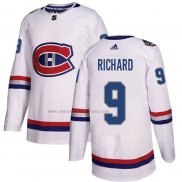 Camiseta Hockey Montreal Canadiens Maurice Richard Autentico 2017 100 Classic Blanco