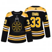 Camiseta Hockey Mujer Boston Bruins Zdeno Chara Autentico Jugador Negro