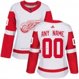 Camiseta Hockey Mujer Detroit Red Wings Personalizada Segunda Blanco