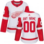 Camiseta Hockey Mujer Detroit Red Wings Personalizada Segunda Blanco