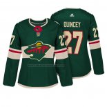 Camiseta Hockey Mujer Minnesota Wild Kyle Quincey Autentico Jugador Verde