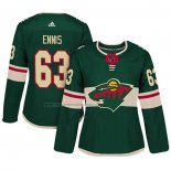 Camiseta Hockey Mujer Minnesota Wild Tyler Ennis Autentico Jugador Verde