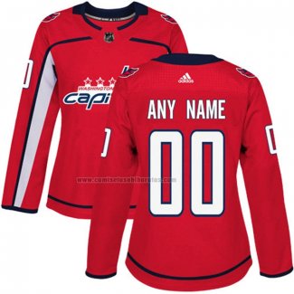 Camiseta Hockey Mujer Washington Capitals Personalizada Primera Rojo