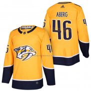 Camiseta Hockey Nashville Predators Pontus Aberg Autentico Primera 2018 Amarillo