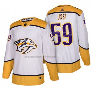 Camiseta Hockey Nashville Predators Roman Josi Autentico Segunda 2018 Blanco