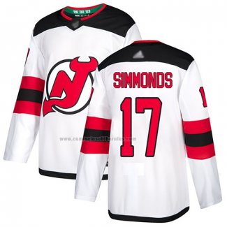 Camiseta Hockey New Jersey Devils Wayne Simmonds Road Autentico Blanco