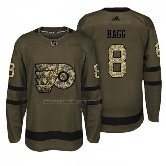 Camiseta Hockey Philadelphia Flyers Robert Hagg Salute To Service Verde Militar