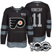 Camiseta Hockey Philadelphia Flyers Travis Konecny 1917-2017 100th Aniversario Negro