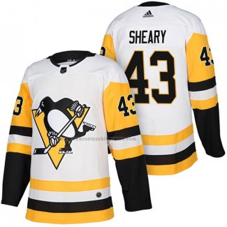 Camiseta Hockey Pittsburgh Penguins Conor Sheary Autentico Segunda 2018 Blanco