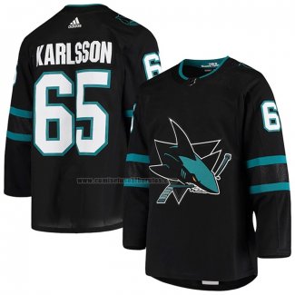 Camiseta Hockey San Jose Sharks Erik karlsson Alterno Autentico Negro