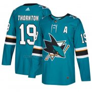 Camiseta Hockey San Jose Sharks Joe Thornton Primera 2018 Verde