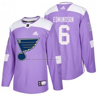 Camiseta Hockey St Louis Blues Joel Edmundson 2018 Fights Cancerjpg Violeta