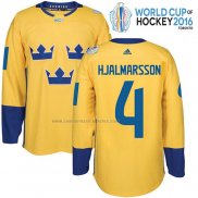 Camiseta Hockey Suecia Niklas Hjalmarsson Premier 2016 World Cup Amarillo