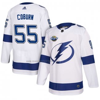 Camiseta Hockey Tampa Bay Lightning Braydon Coburn 2018 Autentico Road Blanco