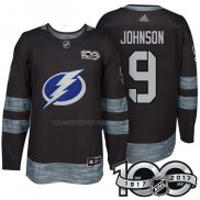 Camiseta Hockey Tampa Bay Lightning Tyler Johnson 1917-2017 100th Aniversario Negro