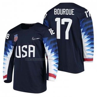 Camiseta Hockey USA Chris Bourque 2018 Olympic Azul