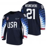 Camiseta Hockey USA James Wisniewski 2018 Olympic Azul