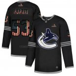 Camiseta Hockey Vancouver Canucks Bo Horvat 2020 USA Flag Negro2