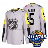 Camiseta Hockey 2018 All Star Carolina Hurricanes Noah Hanifin Autentico Gris