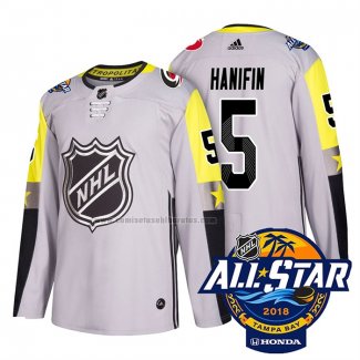 Camiseta Hockey 2018 All Star Carolina Hurricanes Noah Hanifin Autentico Gris