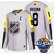 Camiseta Hockey 2018 All Star Washington Capitals Alex Ovechkin Autentico Gris