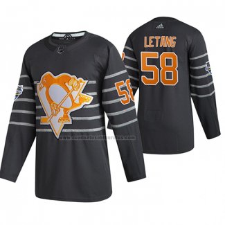 Camiseta Hockey 2020 All Star Pittsburgh Penguins Kris Letang Autentico Gris