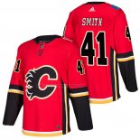 Camiseta Hockey Calgary Flames Mike Smith Primera Autentico 2018 Rojo