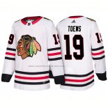 Camiseta Hockey Chicago Blackhawks Jonathan Toews Segunda 2018 Blanco