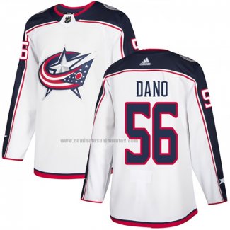 Camiseta Hockey Columbus Blue Jackets Marko Dano Road Autentico Blanco