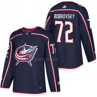 Camiseta Hockey Columbus Blue Jackets Sergei Bobrovsky Autentico Primera 2018 Azul