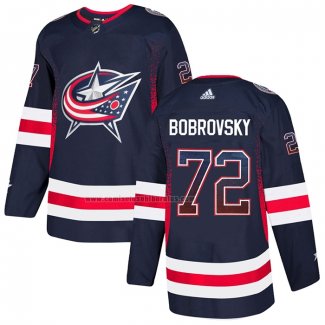 Camiseta Hockey Columbus Blue Jackets Sergei Bobrovsky Drift Fashion Azul