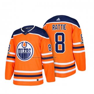 Camiseta Hockey Edmonton Oilers Ty Rattie Autentico Primera 2018 Naranja