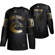 Camiseta Hockey Golden Edition Vancouver Canucks Loui Eriksson Autentico Negro