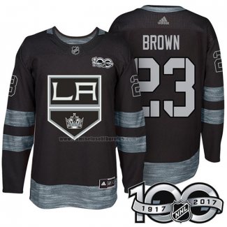 Camiseta Hockey Los Angeles Kings Dustin Brown 1917-2017 100th Aniversario Negro