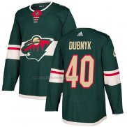 Camiseta Hockey Minnesota Wild Devan Dubnyk Primera Autentico Verde