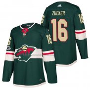 Camiseta Hockey Minnesota Wild Jason Zucker Autentico Primera 2018 Verde