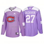 Camiseta Hockey Montreal Canadiens Alex Galchenyuk Autentico 2018 Fights Cancer Violeta