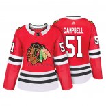 Camiseta Hockey Mujer Chicago Blackhawks Brian Campbell Autentico Jugador Rojo