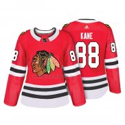 Camiseta Hockey Mujer Chicago Blackhawks Patrick Kane Autentico Jugador Rojo