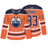 Camiseta Hockey Mujer Edmonton Oilers Matt Benning Autentico Jugador Naranja