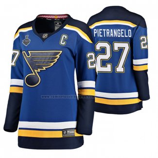 Camiseta Hockey Mujer St. Louis Blues Robby Fabbri Autentico Jugador Azul