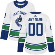 Camiseta Hockey Mujer Vancouver Canucks Personalizada Segunda Blanco