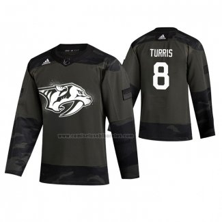 Camiseta Hockey Nashville Predators Kyle Turris 2019 Veterans Day Camuflaje