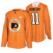 Camiseta Hockey Philadelphia Flyers Travis Konecny New Season Practice Naranja