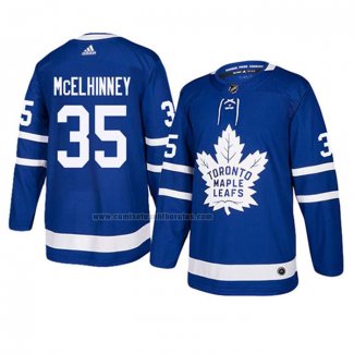 Camiseta Hockey Toronto Maple Leafs Curtis Mcelhinney Autentico Primera Azul